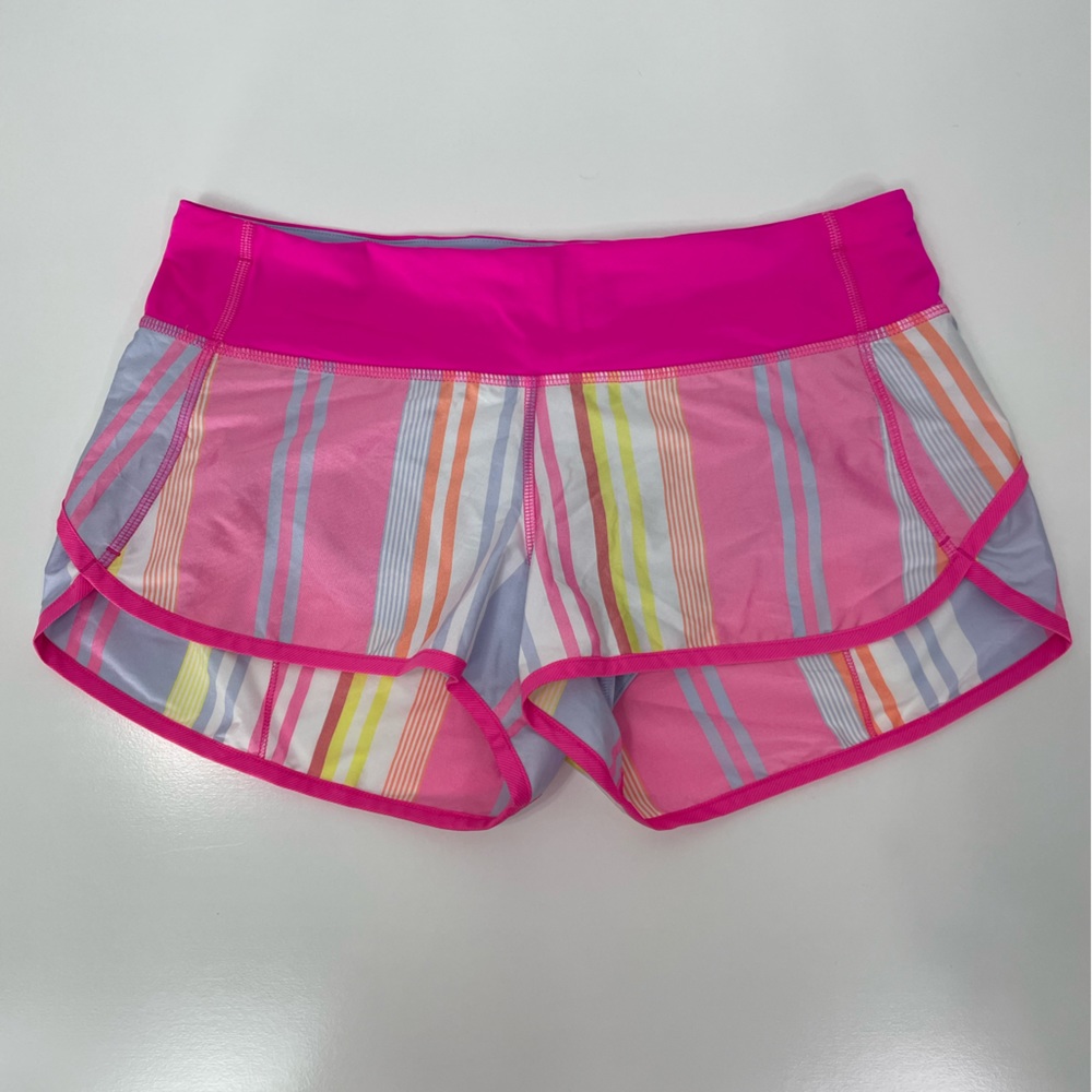 lululemon athletica Pink Striped Athletic Shorts